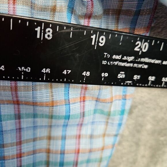 Johnnie-O Shirt Button Up Shirt Mens Medium Long Sleeve Top Shelf Blue Plaid - Picture 8 of 12